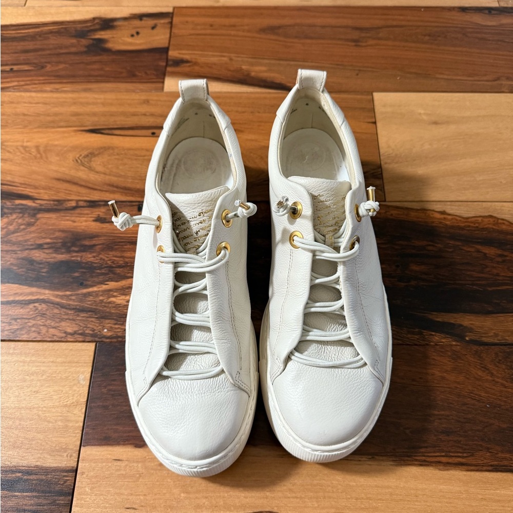Paul Green Faye Platform White Leather Sneakers